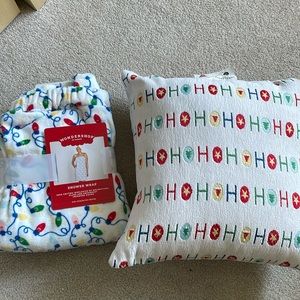NEW Wondershop at Target - holiday pillow and shower wrap